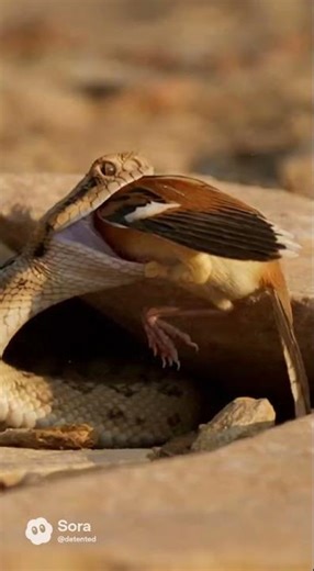 This snake uses a fake spider to trap its prey.