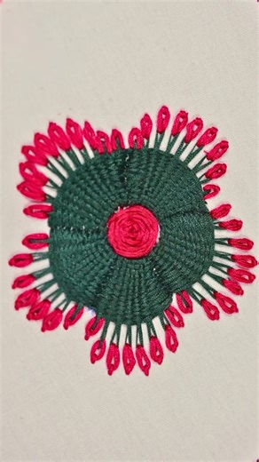 Creative Circular Flower Stitch Pattern | Flower Embroidery Designs #shorts #viralshorts#Viral