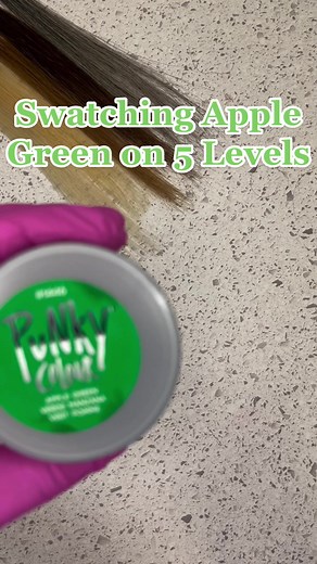 Swatching Apple Green Hair Color on 5 Levels | Before and After