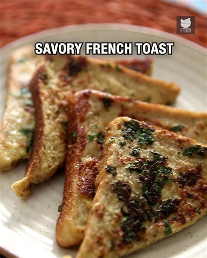 Tired of sweet French toast? Try this Savory Twist! Loaded with spices, herbs & flavor — the perfect quick breakfast you’ll love every bite of! Host: Tarika Singh Ingredients: For custard: 2 large eggs half cup milk 3 tbsp fresh coriander leaves ( chopped) 1/4 tsp cumin powder 1 tbsp of dried chives, 2 tbsp if using fresh chives Pepper and salt to taste Copyrights: REPL #GetCurried #SavoryFrenchToast #QuickBreakfast #EasyRecipes #TastyMorning #HomeCooking #FoodLovers | Get Curried