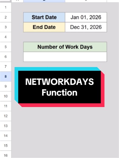The NETWORKDAYS Function in Google Sheets