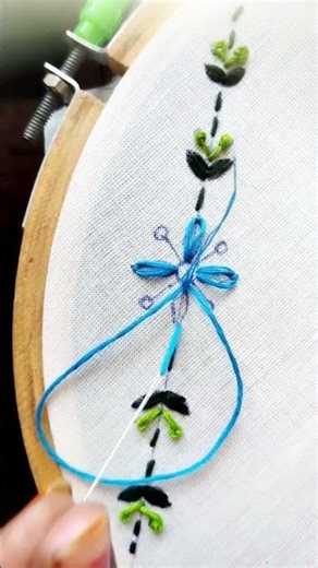 #Beautiful design hand embroidery/ using normal tread and needle#simple embroidery