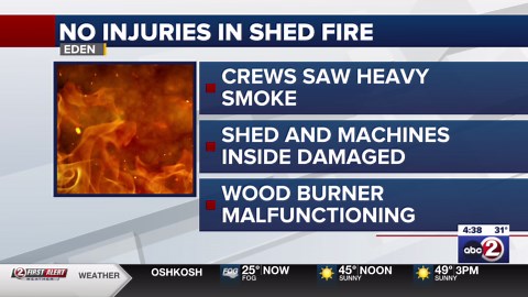Wood burner suspected in shed fire