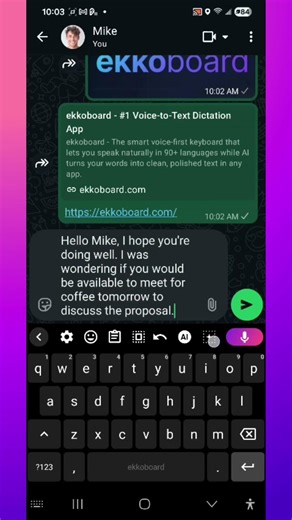 EkkoBoard Demo - Voice Typing + AI Writing (WisprFlow Alternative)