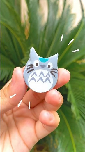 DIY Totoro Charm 🐾 | Studio Ghibli Clay Miniature ✨ #Totoro #ClayCharm #StudioGhibli