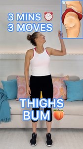 8K reactions · 1.2K shares | Ladies, tone your thighs and tighten your bottom! Try these 3 simple moves in just 3 minutes - let’s get moving again, together!  #fitness #over40 #loseweight #beginnerworkout #homeworkout #thighworkout #bumworkout | Harmony Kaii | Facebook