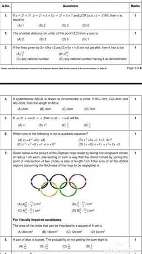 Class 10 Math Sample paper #smart #math #video #shorts #reels #class 10 #viral #high school