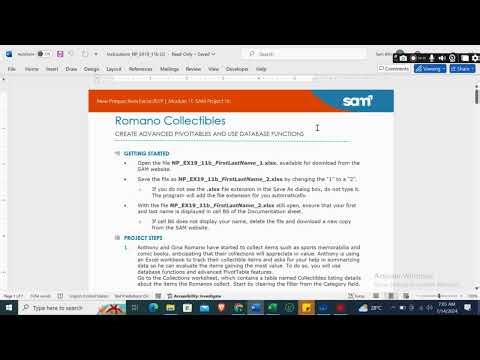 New Perspectives Excel 2019 | Module 11: SAM Project 1b Romano Collectibles #newperspectives
