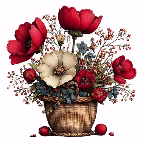 52 Spring Flower Basket Clipart | Watercolor Floral Bundle (digital Download) - Etsy