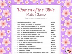 Bible Game Women of the Bible Study Group Women Ministry Sunday School Activity Quiz Trivia Printable Church Youth Group Fun Game for Family - Etsy