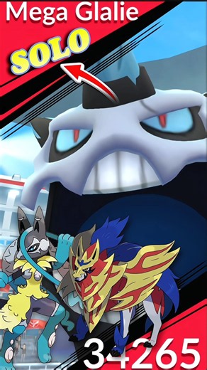 Solo Mega Glalie raid with ✨Mega Lucario + ✨ Zamazenta in PokemonGo #shorts
