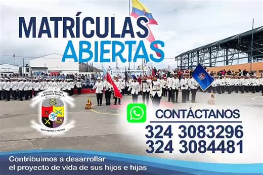 Colegio Militar Almirante Padilla on Instagram: "¿Buscas el mejor colegio para tus hijos/as? 🏫📚🤓 Cupos disponibles en: - Preescolar - Primaria - Secundaria y Media Convenio de Articulación Media Técnica SENA en Contabilidad y Programación de Software Matrículas abiertas. ¡Comunícate ya! 📲3243084481 o 3243083296"