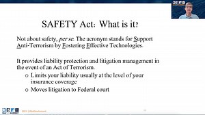 What Is the SAFETY Act, and What Does It Cover? - Security Industry Association