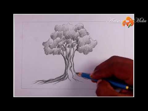How to draw a Banyan tree step by step for beginners | How to draw a Banyan tree easy | Tree draw