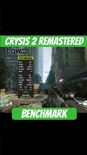 Crysis 2 Remastered Benchmark Low to High Settings #gtx10606gb #benchmark #crysis2remastered #gaming
