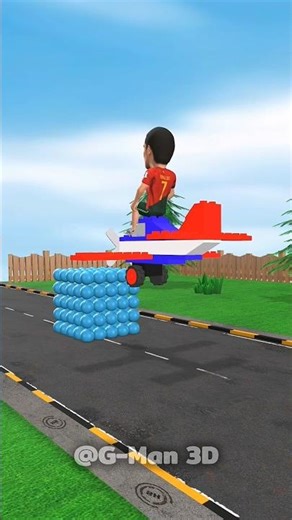Lego car overcomes ball challenge Tung Sahur Ronaldo and Mr Beast #mrbeast #funny #animation