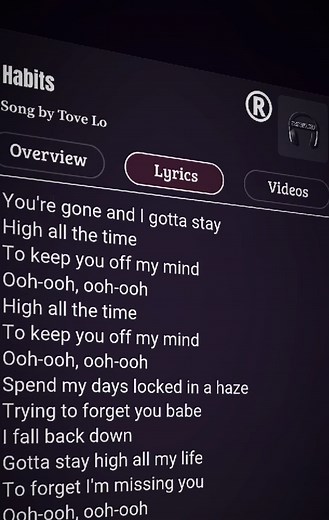 Habits by Tove Lo: Full Lyrics and Insights