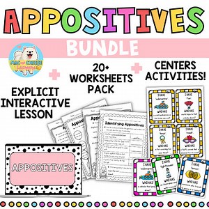 Appositives | Grades 2-3 BUNDLE worksheets   digital slides   activities