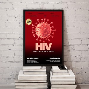 HIV | Virus and Bacteria Infographic Poster, Microbiology Wall Art, Microbiology Wall Art, Educational Digital Download, Science Decor - Etsy Australia