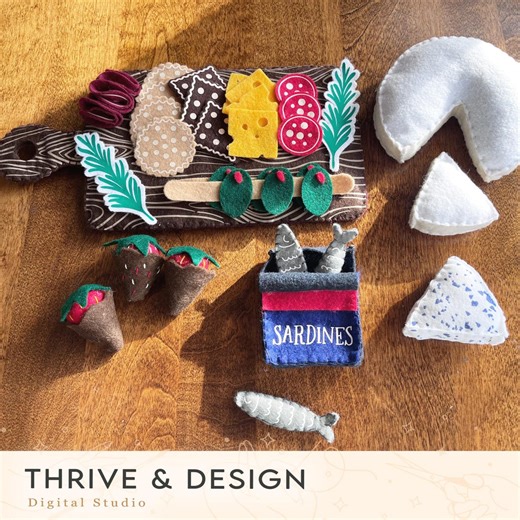 Charcuterie Board Felt Food SVG   PDF | Montessori Play Kitchen | Printable Felt Craft Template - Etsy