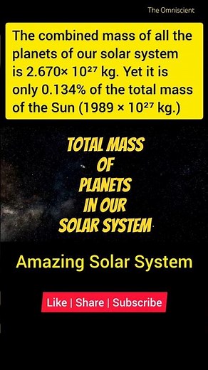 What is the total mass of the planets of our solar system vs Our Sun | #shorts #solarsystem #science