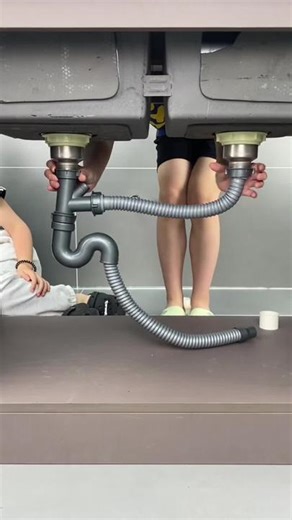 Kitchen drain pipe#flexible P Trap kit fits #double bowl sink drain #expandable #sink drain assembly kit #sink strainer basket