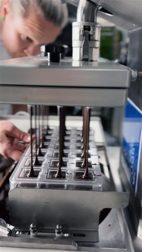 Vanrooy Machinery on Instagram: "Chocolate moulds filled in seconds, with the temper held perfectly 🍫⁠ ⁠ The @chocolateworldantwerp tempering machine + dosing head takes the guess work out of chocolate production 🦾⁠ ⁠ Giving you clean fills, fast output and total control over your workflow 😎⁠ ⁠ #chocolate #chocolatemaking #chocolates #enrobing #bakeryequipment #bakery #dessert #dessertlover #baking #vanrooymachinery"