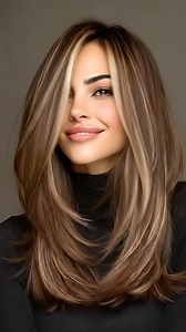 Modern brunette with subtle highlights that do all the work 🤍 #haircolour | Hair Color Clique