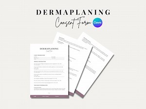 Editable Dermaplaning Consent Form Template: Skincare Client Intake (canva) - Etsy