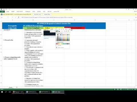 Unit of Competency mapping in excel