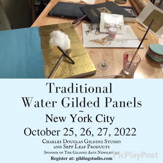 Returning to NY in October 2022 for five days of Gilding Classes! Traditional Water Gilding, Glass Gilding, Gilding for Works of Art. Getting close to sold out but there are a few seats left in each class. Join us and Register at www.gildingstudio.com. Feel free to drop a nite for more info. #nygildingclasses #watergilding #gildingforworksofart #glassgilding #verreéglomisé #gildedpaintings