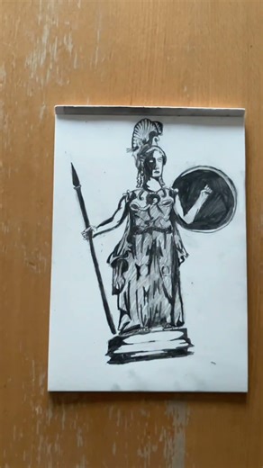 Drawing Greek Gods Day 3: Athena #greekmythology #drawing