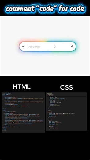 Gemini AI Search Bar use | HTML | CSS #JavaScript #html #css #animation #coding #ai #3d #js #website