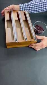 3-in-1 Refillable Cling Wrap Dispenser with Cutter & Labels - Kitchen Wrap Organizer - Drawer/Wall Mount - 12" Rolls