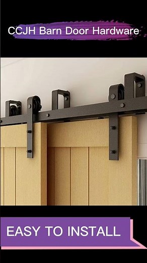Bypass Barn Door Slides Hardware Kit Sliding Door Hanging Rail System Roller Track for Double Door