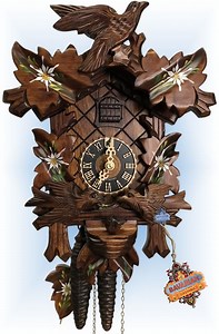 Nesting Edelweiss 13" Cuckoo Clock