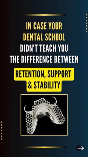 No More Confusion Between Retention, Support, Stability in Prosthodontics | #shorts