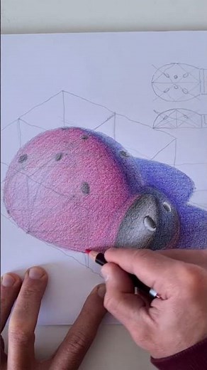 How to shade a ladybug using color theory #shorts