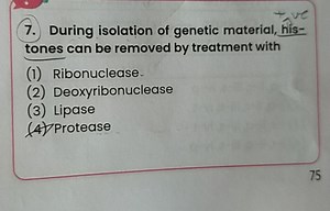 During isolation of genetic material, histones can be removed b... | Filo