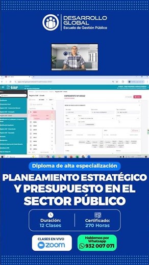 🎓 Diploma: Strategic Planning and Public Budgeting in the SIAF WEB 📲 Information: 932 007 071