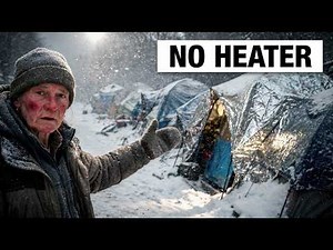 How Homeless Old Women Sleep In A Freezing Tent Without heating
