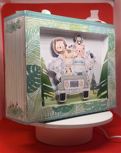 Safari Baby Shadow Box 3D | Jungle Nursery Decor | Safari Baby Shower Decoration | Jungle Birthday Party Decor | Personalized Baby Room Gift - Etsy