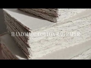 Beige handmade cotton rag paper