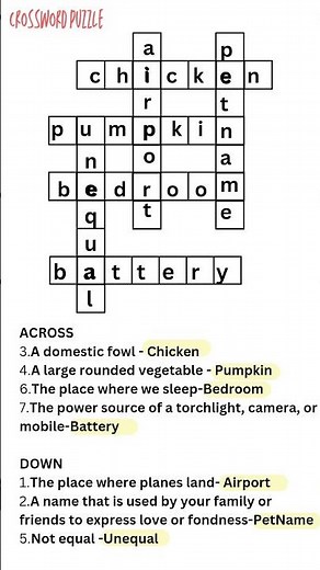 crossword puzzles for kids