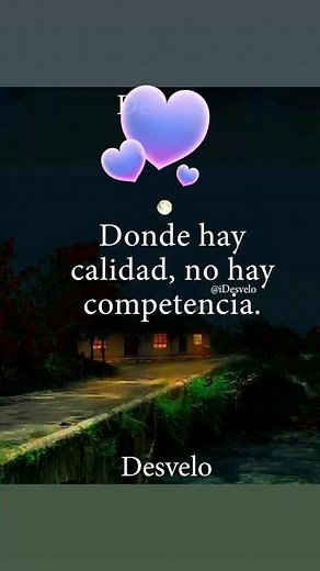 Animated Hearts in Serene Nighttime Landscape