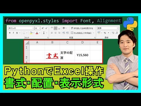 Python×Excel【基礎】1-2：セルの書式、文字の配置、表示形式の設定方法まで！【解説】