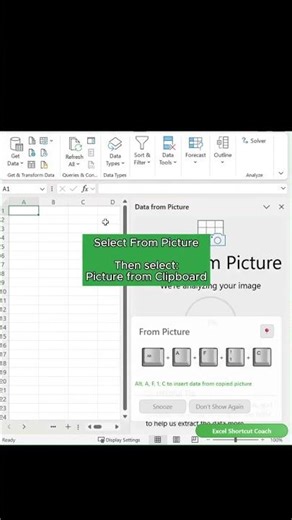 The best way to copy data from a picture to excel