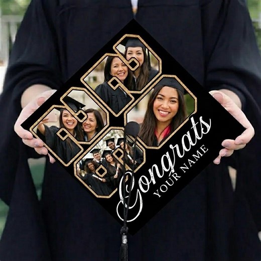 Personalised Graduation Cap Topper, Custom Name Grad Cap Decoration, Photo Collage Graduation Hat, Congrats Grad Gift - Etsy
