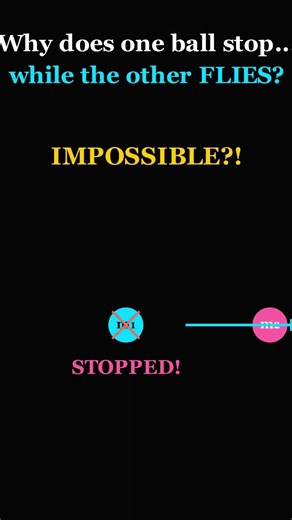 Why Does One Ball Stop… And The Other Fly? 🤯 | Elastic Collision #physics #stem #animation #science