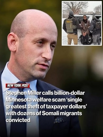 44K views · 824 reactions | Stephen Miller calls billion-dollar Minnesota welfare scam 'single greatest theft of taxpayer dollars' with dozens of Somali migrants convicted ⚠️ WARNING: This is AI | Harrisburg100 | Facebook